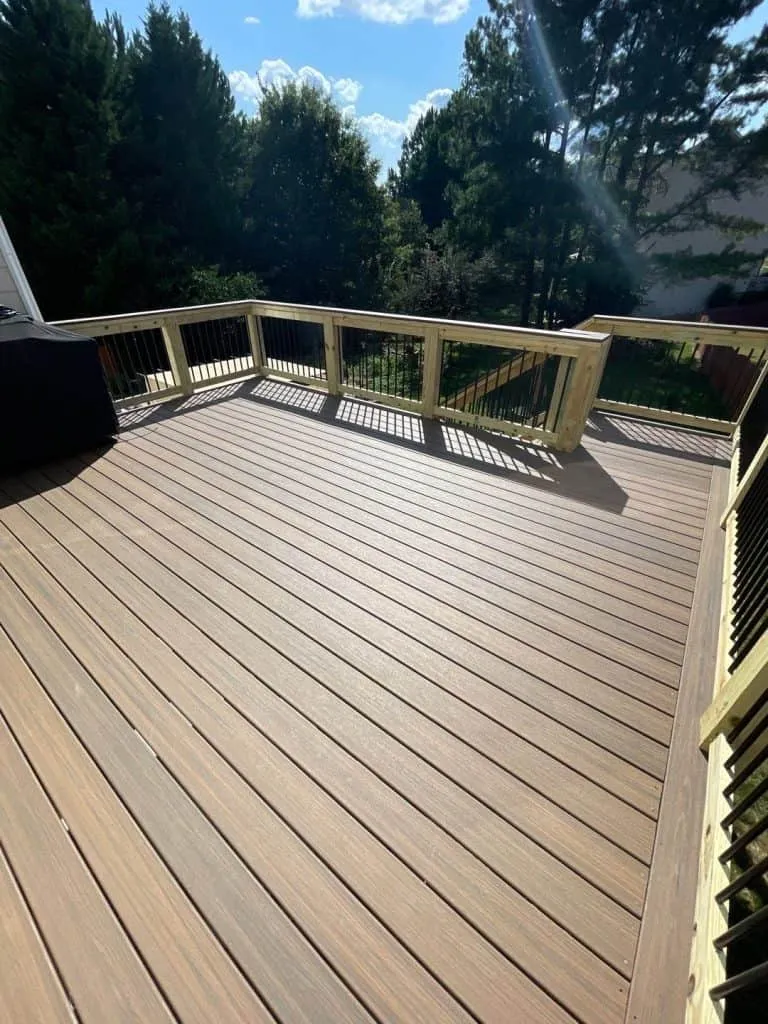 Composite deck with railing in Northeast Ohio